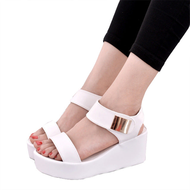 Summer Women's Platform Sandals - White / 4 - easy - Trendences ~