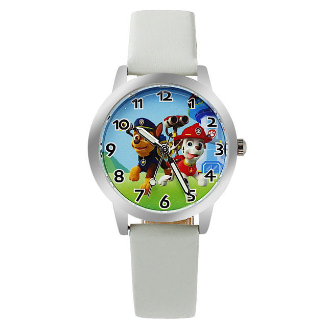 Children Leather Strap Quartz Wristwatch - White - easy - Trendences ~