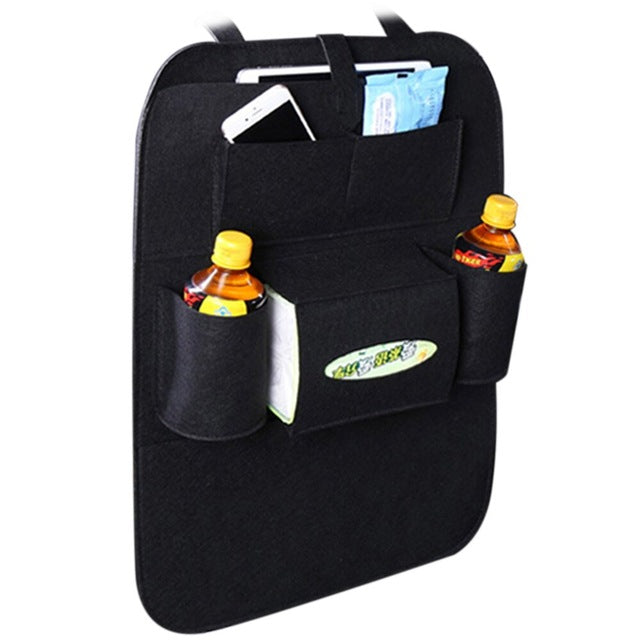 Car Seat Back Multi-Pocket Organizer - Black - easy - Trendences ~