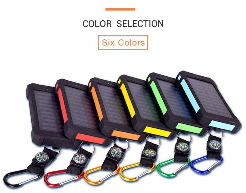 Solar Waterproof 20000 mAh Portable Power Bank with LED - easy - Trendences ~