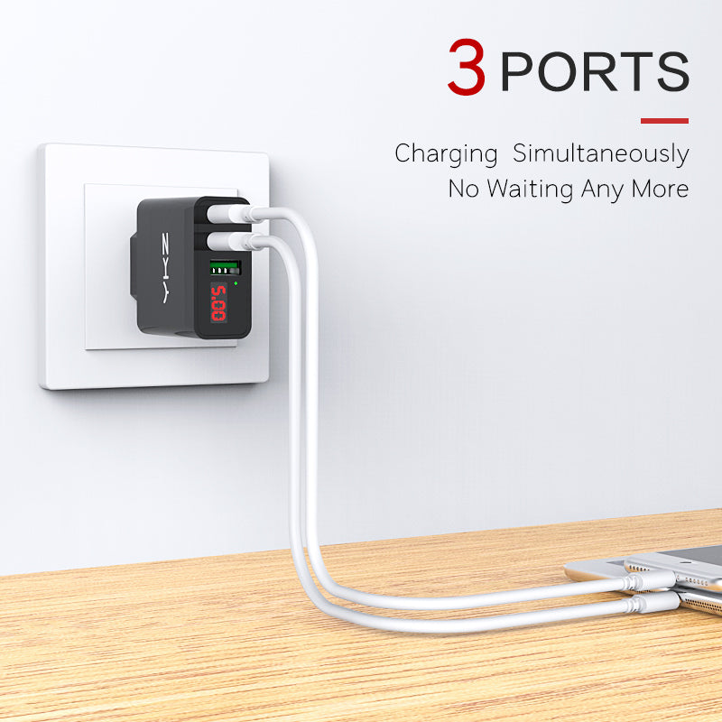 Multi USB Travel Charger 15W 3 Slots - easy - Trendences ~