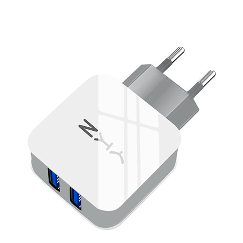 Multi USB Travel Charger 15W 3 Slots - EU white 2 port - easy - Trendences ~