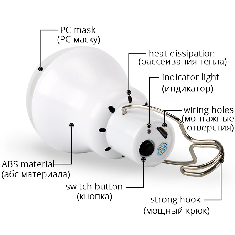 Portable Solar Energy LED Lamp 15W 130LM - easy - Trendences ~