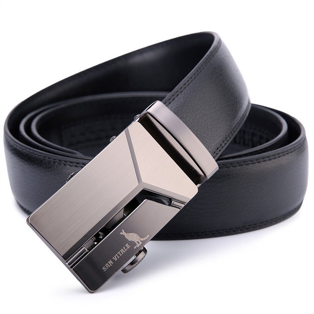 Men's Genuine Leather Fashion Belt - BLACK / 110cm - easy - Trendences ~