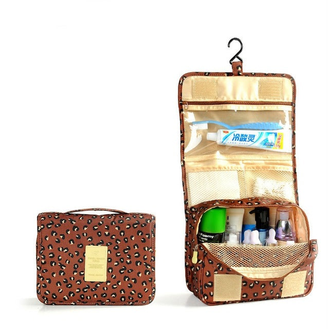 Travel-sized Cosmetics Bag - Brown Leopard - easy - Trendences ~