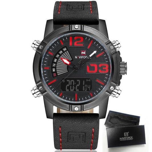 Echidna Wrist Watch by NAVIFORCE - Midnight Red - easy - Trendences ~