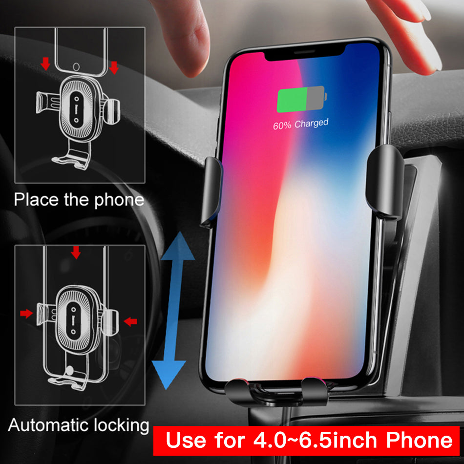 Wireless Qi Charging Car Holder for smartphones - easy - Trendences ~