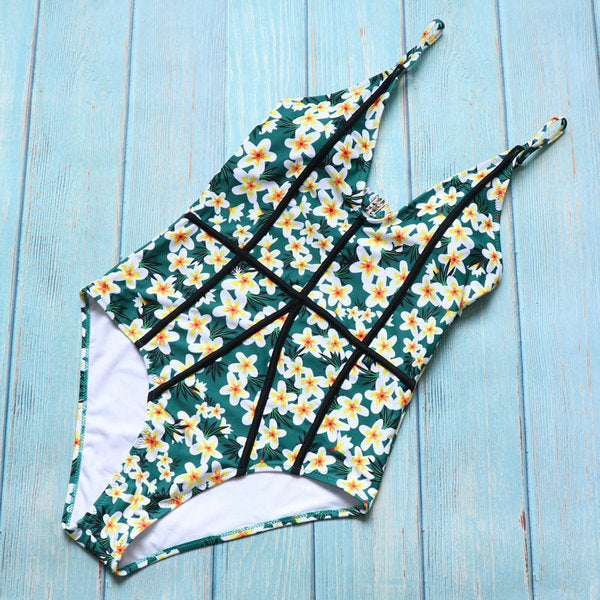 Dahlia Floral Swimwear - Green / S - easy - Trendences ~