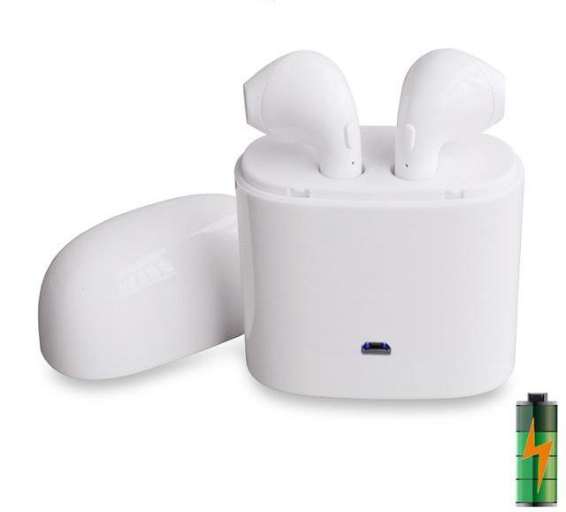 Bluetooth 4.2 Bass Earphones for Smartphones - White with battery - easy - Trendences ~