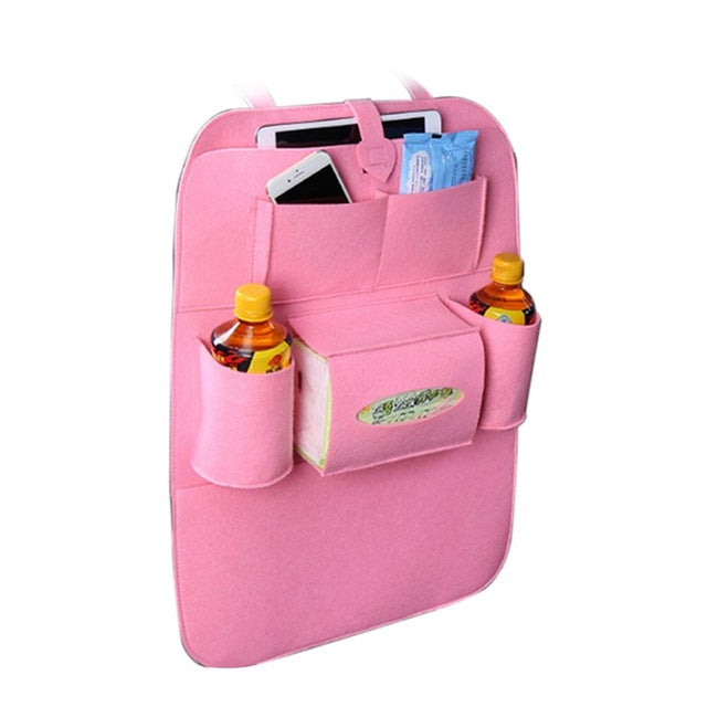 Car Seat Back Multi-Pocket Organizer - Pink - easy - Trendences ~