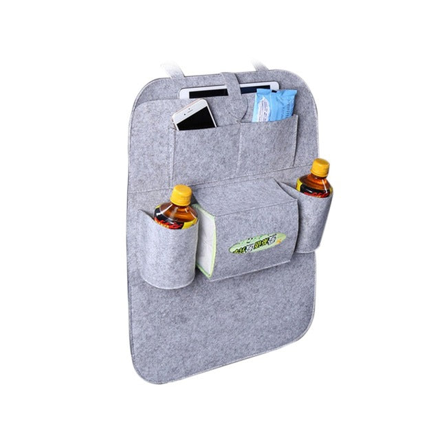 Car Seat Back Multi-Pocket Organizer - Light Grey - easy - Trendences ~