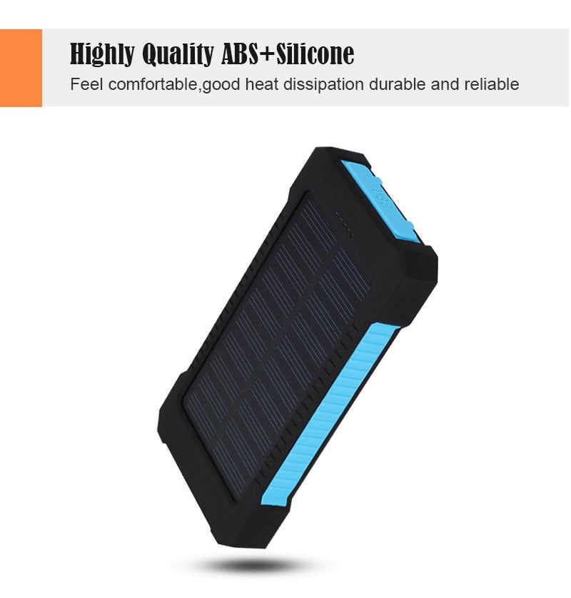 Solar Waterproof 20000 mAh Portable Power Bank with LED - easy - Trendences ~