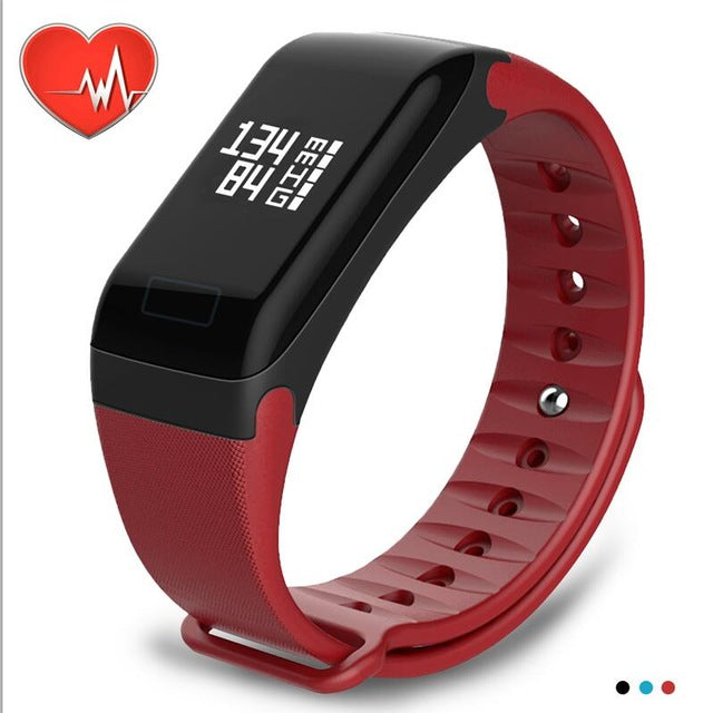 F1 Fitness Waterproof Smart Bracelet Tracker - Red - easy - Trendences ~