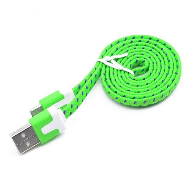 Micro USB Charge Sync Data Cable for Cell Phone 1M/2M/3M - Green / 1m - easy - Trendences ~