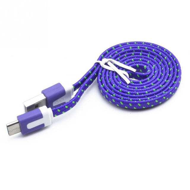 Micro USB Charge Sync Data Cable for Cell Phone 1M/2M/3M - Purple / 1m - easy - Trendences ~