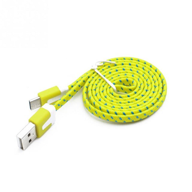 Micro USB Charge Sync Data Cable for Cell Phone 1M/2M/3M - Yellow / 1m - easy - Trendences ~