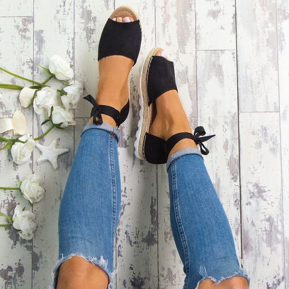 Flats Summer Fashion Sandals - Black / 6 - easy - Trendences ~