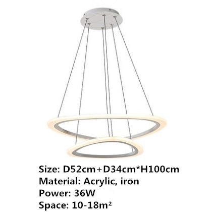 Modern Nordic LED lighting lamps - Diameter 52cm 43cm / Warm White - easy - Trendences ~