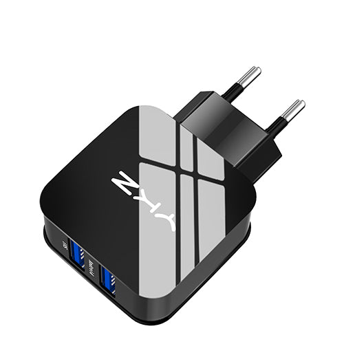 Multi USB Travel Charger 15W 3 Slots - EU black 2 port - easy - Trendences ~