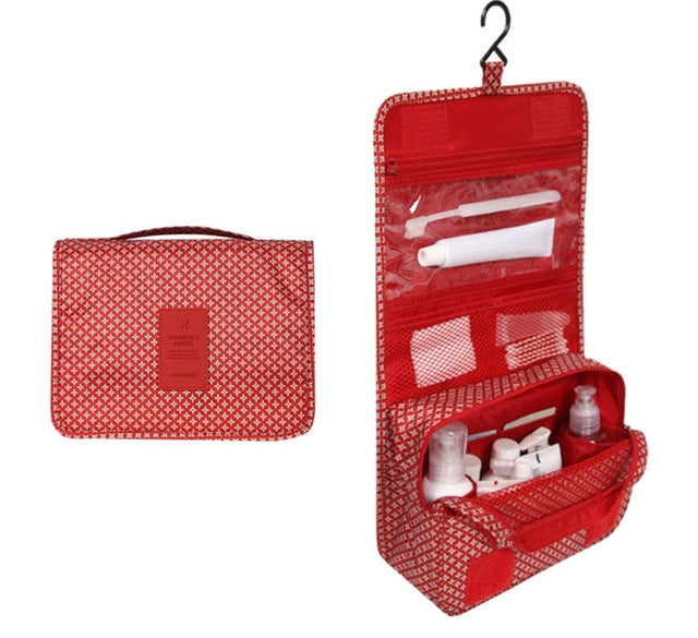 Travel-sized Cosmetics Bag - Red Diamonds - easy - Trendences ~